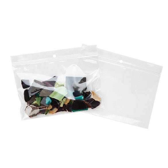 Sachet zip à transparence cristalline avec trou de suspension 15,2x10,2cm (100 pièces) [ZR64]