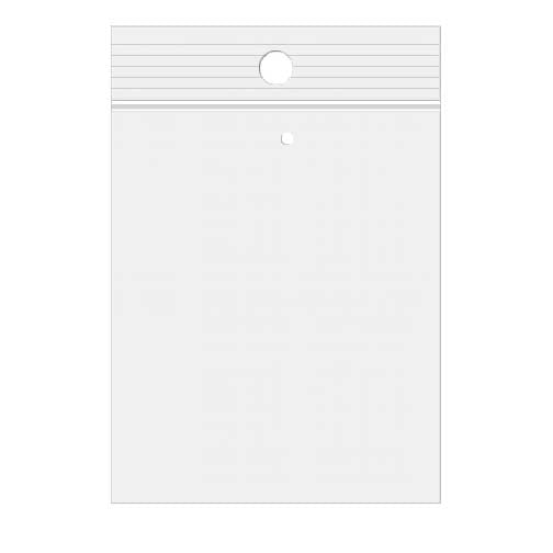 Sachet zip à transparence cristalline avec trou de suspension européen + trou d'aération10x15 cm (100 pièces) [ZR46V]