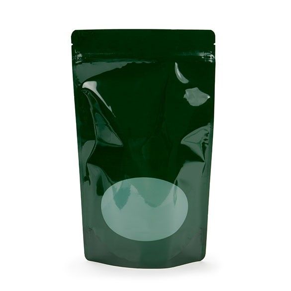 Hunter Green Window Zipper Pouch Bags 10.2 x 6 x 15.2cm (235ml) (100 pieces) [ZBGO2HG]