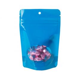 Stazakken Blauw Met Ovaal Venster 10,2x6x15,2cm Met Ophanggat (100 Stuks) [ZBGO2BLH]