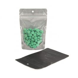 Pochettes transparentes/noires 10,2 x 6 x 15,2 cm avec trou de suspension (100 pièces) [ZBGR2BCH]