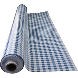 Nappe de table cirée, à carreaux, L: 140 cm, bleu, blanc, 1 par m [HOB-8055900]
