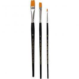 Gold Line penselen, afm 2+8+12, L: 16,5-19 cm, B: 3-12 mm, plat, 3 stuk/ 1 doos [HOB-100267]