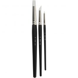 Artist Line, afm 2+6+10, L: 19-25 cm, B: 6+10+15 mm, plat,rond, 3 stuk/ 1 doos [HOB-100274]