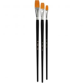 Gold Line penselen, afm 12+16+20, L: 30-33 cm, B: 12-20 mm, plat, 3 stuk/ 1 doos [HOB-100276]
