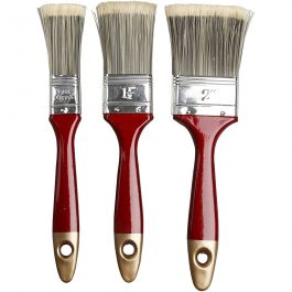 Vernis Kwasten, L: 20 cm, B: 25-50 mm, plat, 3 stuk/ 1 doos [HOB-10244]