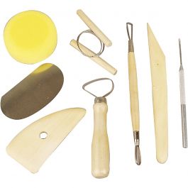 Outils de boucle en argile, arrondies, L: 20cm, 6 pièces/ 1 Pq. [HOB-10304]