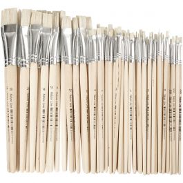 Nature Line kwasten, afm 00+0+1+2+4+12+14+20, L: 18-22 cm, B: 3-20 mm, plat, 68 stuk/ 1 doos [HOB-10649]