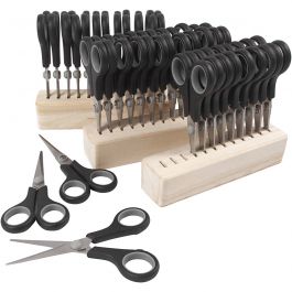Kinderschaar, L: 14 cm, rechts- & linkshandig, zwart, 1 set [HOB-11199]