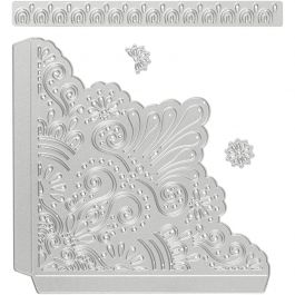 Stans- en embossing mallen, decoratieve hoeken, afm 14,5x1,5 cm, 1 stuk [HOB-117488]