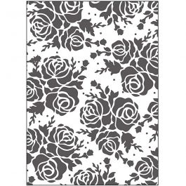 Gabarit d'embossage, Motif de roses, dim. 13x18,5cm, ép. 2 mm, 1 pièce [HOB-11777]
