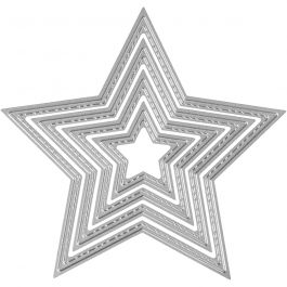 Stans- en embossing mallen, sterren, d 3,5-11,5 cm, 1 stuk [HOB-11778]