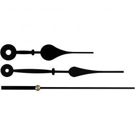 Wijzers, gatgrootte 4+6 mm, zwart, 1 set [HOB-13011]