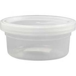 Pot en plastique avec couvercle, h: 38 mm, d: 84 mm, 20pièces, 125 ml [HOB13173]
