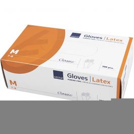 Gants de latex, dim. medium , 100pièces/ 1 Pq. [HOB-13224]