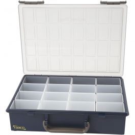 Opslag box, 16 verplaatsbare inzet boxen, H: 8 cm, afm 33,8x26,1 cm, gatgrootte 5,5x7,9x8 cm, 1 set [HOB-13323]