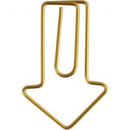 Clips, pijl, afm 40x25 mm, goud, 6 stuk/ 1 doos [HOB-14211]