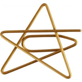 Clips, ster, afm 30x30 mm, goud, 6 stuk/ 1 doos [HOB-14212]