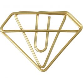 Clips, diamant, H: 25 mm, B: 35 mm, goud, 6 stuk/ 1 doos [HOB-14215]