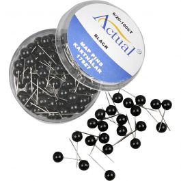 Epingles pour cartes, L : 17 mm, d 6 mm, noir, 100 pièces/ 1 Pq. [HOB-14252]