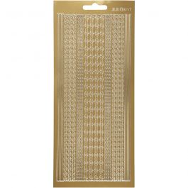 Stickers, randen, vel 10x23 cm, goud, 1 vel [HOB-170021]
