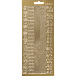 Stickers, randen, vel 10x23 cm, goud, 1 vel [HOB-170023]