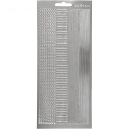 Stickers, randen, vel 10x23 cm, zilver, 1 vel [HOB-170029]