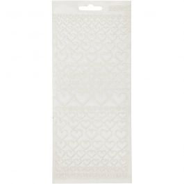 Stickers, harten, vel 10x23 cm, transparant, 1 vel [HOB-170043]