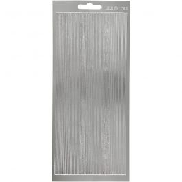 Stickers, randen, vel 10x23 cm, zilver, 1 vel [HOB-170048]