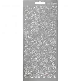 Stickers, duiven, vel 10x23 cm, zilver, 1 vel [HOB-170100]