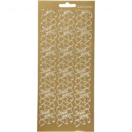 Stickers, bladeren, vel 10x23 cm, goud, 1 vel [HOB-170101]