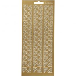 Stickers, hoeken, vel 10x23 cm, goud, 1 vel [HOB-170117]