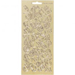 Stickers, vlinders, vel 10x23 cm, goud, 1 vel [HOB-170131]
