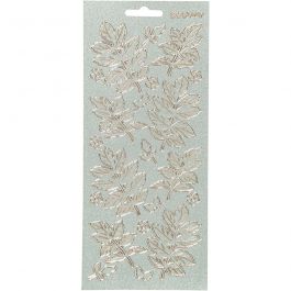 Stickers, bladeren, vel 10x23 cm, goud, 1 vel [HOB-170175]