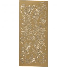 Stickers, bladeren, vel 10x23 cm, goud, 1 vel [HOB-170238]