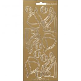 Stickers, sport, vel 10x23 cm, goud, 1 vel [HOB-170248]