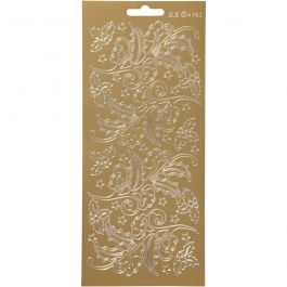 Stickers, hulst, vel 10x23 cm, goud, 1 vel [HOB-170252]