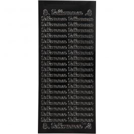 Stickers, velkommen, vel 10x23 cm, zwart, 1 vel [HOB-170260]
