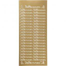 Stickers, velkommen, vel 10x23 cm, goud, 1 vel [HOB-170261]