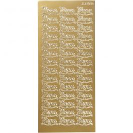 Stickers, menu, vel 10x23 cm, goud, 1 vel [HOB-170264]
