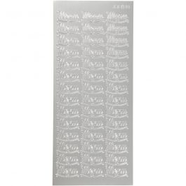Stickers, menu, vel 10x23 cm, zilver, 1 vel [HOB-170265]