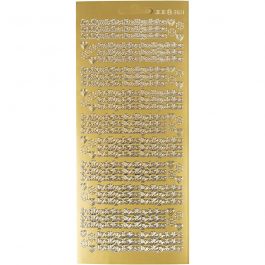Stickers, indbydelse, vel 10x23 cm, goud, 1 vel [HOB-170268]