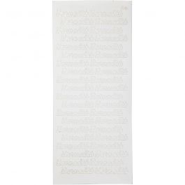 Stickers, barnedåb, vel 10x23 cm, wit, 1 vel [HOB-170273]