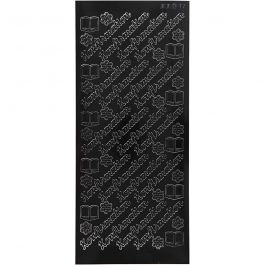 Stickers, konfirmation, vel 10x23 cm, zwart, 1 vel [HOB-170275]
