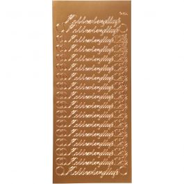 Stickers, kobberbryllup, vel 10x23 cm, koper, 1 vel [HOB-170280]