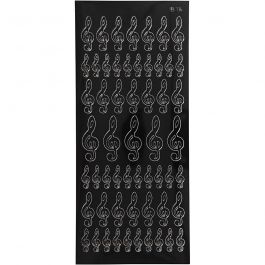 Stickers, notes, vel 10x23 cm, zwart, 1 vel [HOB-170286]