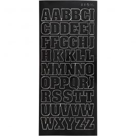 Stickers, grote hoofdletters, vel 10x23 cm, zwart, 1 vel [HOB-170288]