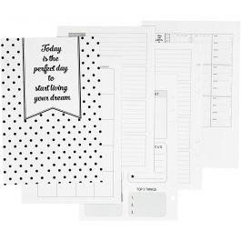 Planner / Bulletjournal pagina's, afm 142x210 mm, Aantal pagina's 7, 120 gr, wit, 1 stuk [HOB-192654]