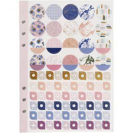 Stickerboek, bloemen, A5, goud, paars, roze, 1 stuk [HOB-192658]