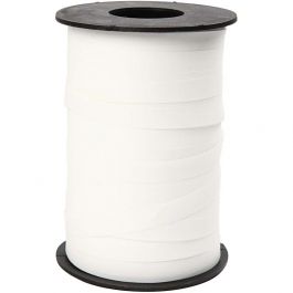 Ruban cadeau, L : 10 mm, mate, blanc, 250 m/ 1 rouleau [HOB-20027]